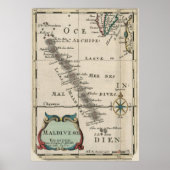 Maldiven Map (1705) Poster (Voorkant)