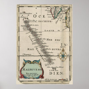 Maldiven Map (1705) Poster