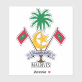 Maldiven National Emblem Patriotic Sticker (Vel)