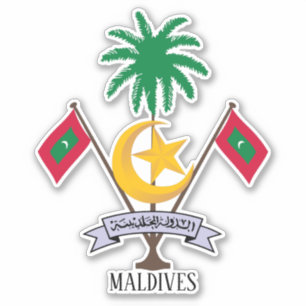 Maldiven National Emblem Patriotic Sticker