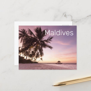 Maldiven Ocean Indian Beach Sunset Island Souvenir Feestdagenkaart