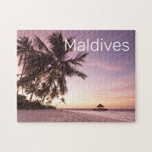 Maldiven Ocean Indian Beach Sunset Island Souvenir Legpuzzel (Horizontaal)