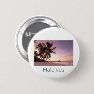 Maldiven Ocean Indian Beach Sunset Island Souvenir Ronde Button 5,7 Cm