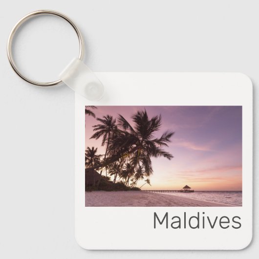 Maldiven Ocean Indian Beach Sunset Island Souvenir Sleutelhanger (Voorkant)
