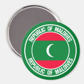 Maldiven Round Emblem Magneet (Voorkant / Achterkant)