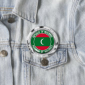 Maldiven Round Emblem Ronde Button 7,6 Cm (In situ)