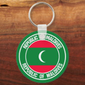 Maldiven Round Emblem Sleutelhanger (Voorkant)