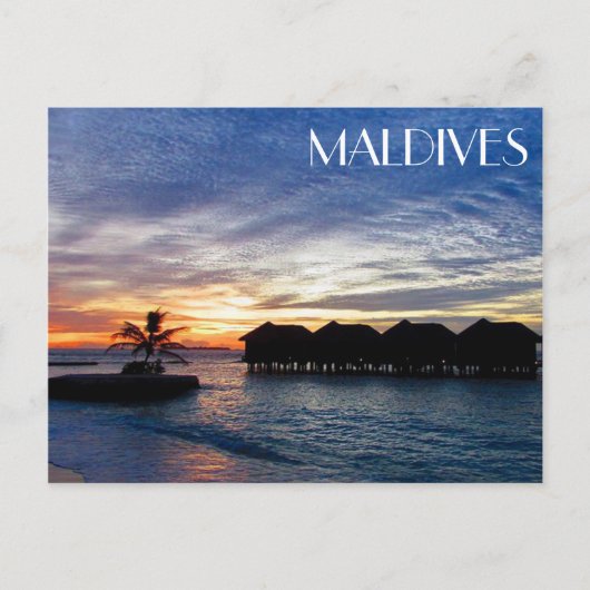 maldiven sunset bungalows briefkaart (Voorkant)