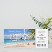 Maldiven Ticket Pass Destination Wedding Kaart (Staand voorkant)