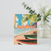 Maldiven Vintage-poster Briefkaart (Staand voorkant)