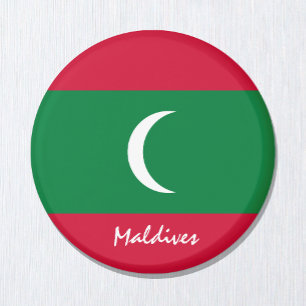 Maldiven vlag & Azië - reizen/sportfans Magneet