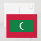 Maldiven Vlag Briefkaart (Voorkant / Achterkant)
