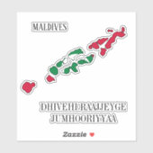 Maldiven Vlag Kaart Patriottisch Sticker (Vel)
