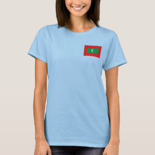 Maldiven vlag + kaart T-Shirt
