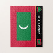 Maldiven Vlag & Maldiven Land/Malediven Legpuzzel (Verticaal)