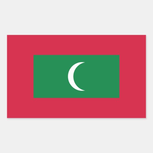 Maldiven vlag rechthoekige sticker (Voorkant)