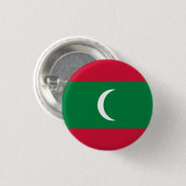 Maldiven vlag ronde button 3,2 cm (Voorkant /achterkant)