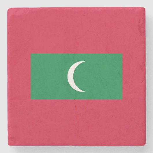 Maldiven vlag stenen onderzetter (Voorkant)