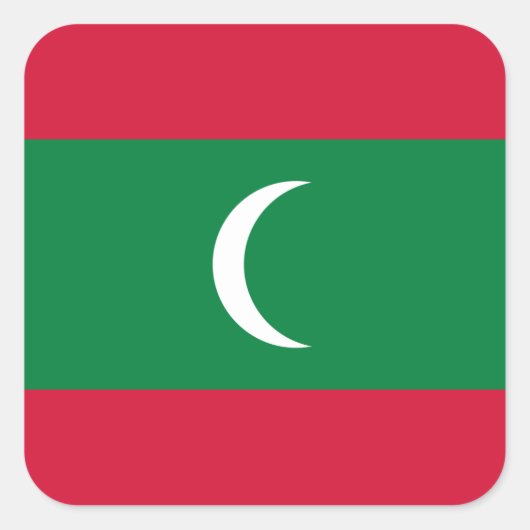 Maldiven vlag vierkante sticker (Voorkant)