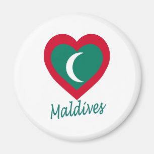 Maldives Flag Heart Magneet
