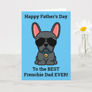 Male Blue French Bulldog Vaderdag kaart