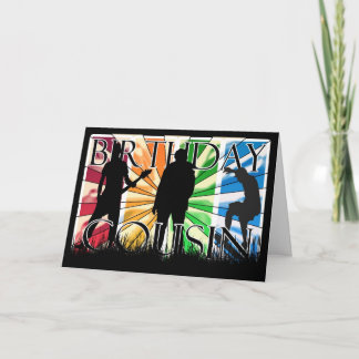 Mâle de carte d'anniversaire de cousin moderne
