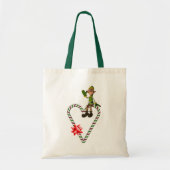 Male Elf Candy Canes Kerstvakantie Canvas tas (Voorkant)