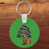 Male Elf Kerstboom Vakantie Sleutelhanger (Voorkant)