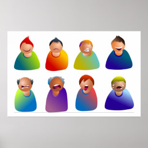Male Emoticons Poster