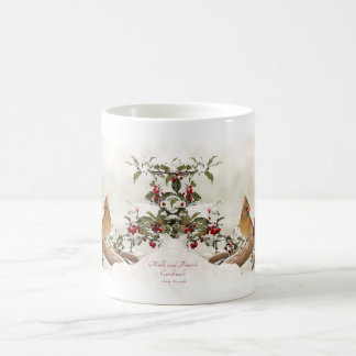 Mâle et tasse cardinale femelle