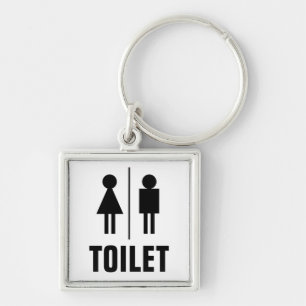 Male female gender WC toilet icon public restroom Sleutelhanger