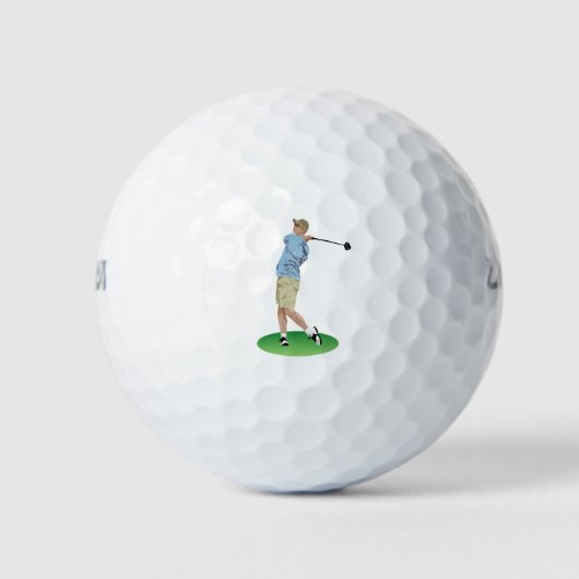 Male Golf Player Golfballen (Voorkant)
