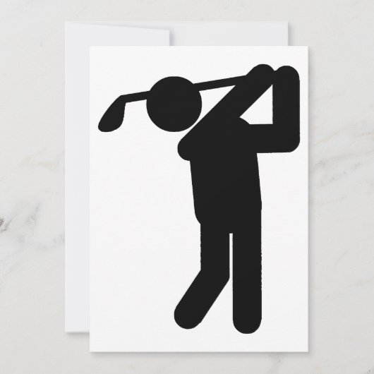 Male Golfer - Golfsymbool Kaart (Voorkant)