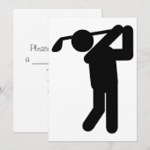 Male Golfer - Golfsymbool Kaart (Voorkant / Achterkant)