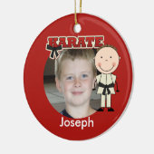 Male Karate Photo Ornament (Links)