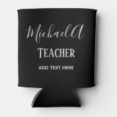 MALE LERAAR - Klassiek zwart-wit, speciaal geperso Blikjeskoeler (Voorkant)