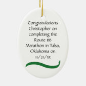 Male Marathon Runner Green Ribbon Ornament (Achterkant)