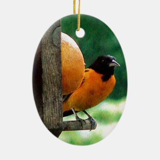 Male Oriole Keramisch Ornament (Achterkant)