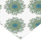 Male Peacock Colorful Mandala Korte Tafelloper (Hoek)