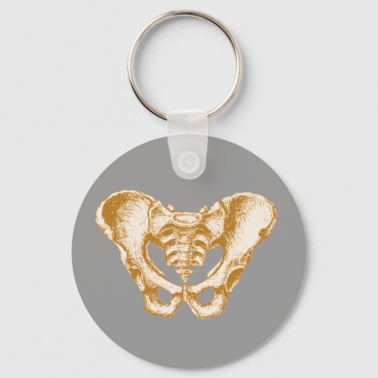 Male Pelvis Sepia Sleutelhanger (Voorkant)