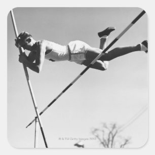 Male Pole Vaulter Vierkante Sticker