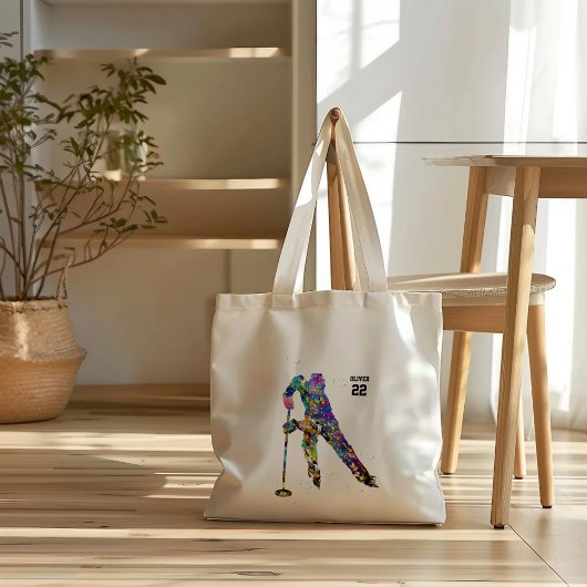 Male Ringette Player Tote Bag