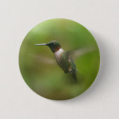 Male Ruby Throat Hummingbird Button (Voorkant)