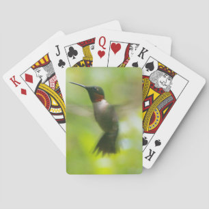 Male Ruby Throat Hummingbird Pokerkaarten