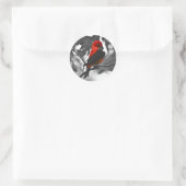 Male Scarlet Tanager Ronde Sticker (Tas)