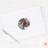 Male Scarlet Tanager Ronde Sticker (Envelop)
