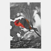 Male Scarlet Tanager Theedoek (Verticaal)