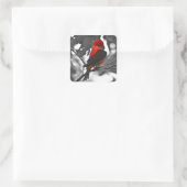 Male Scarlet Tanager Vierkante Sticker (Tas)