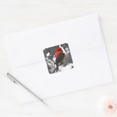 Male Scarlet Tanager Vierkante Sticker (Envelop)