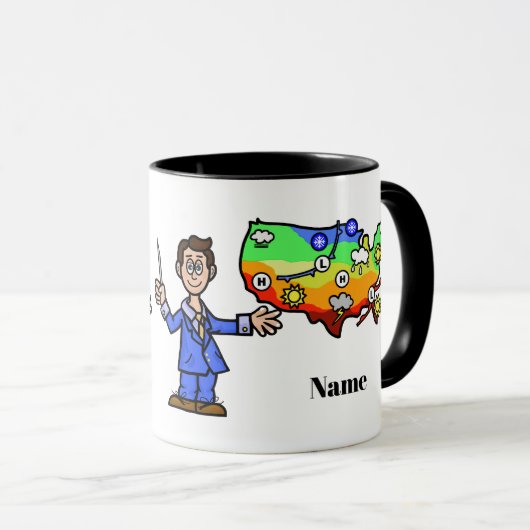 Male Weatherperson's Day Mug avec nom (Devant droit)